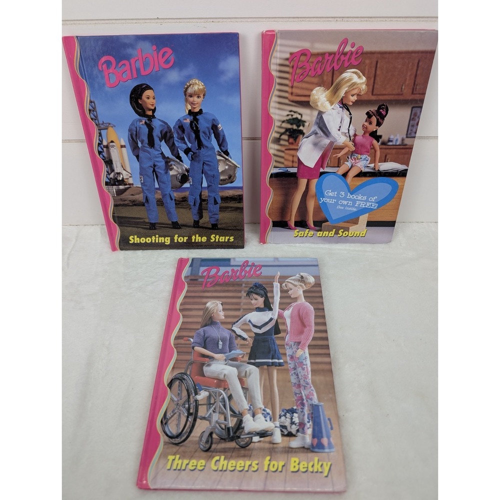 Barbie & Friends Book Lot Of 3 Hardcover‎ 1998 Mattel Book Club Astronaut Doctor